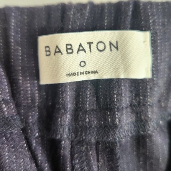 Babaton Conan Atelier Career Wool Cashmere Blend Pants Mini Stripe Navy/Gray 0 - Picture 10 of 12